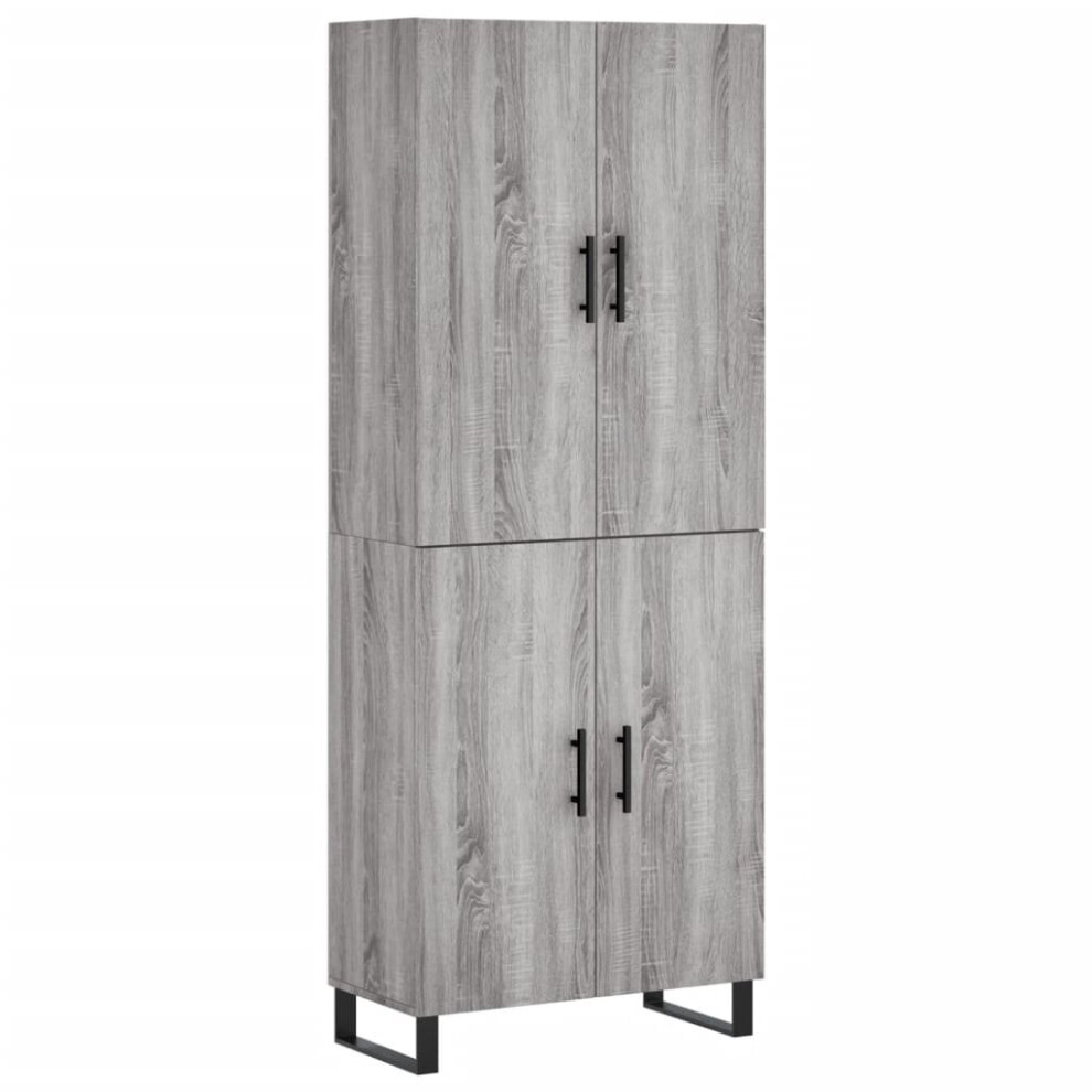 (grey sonoma, 2 doors) vidaXL Highboard Sideboard Storage Cabinet Side Cabinet White Engineered Wood