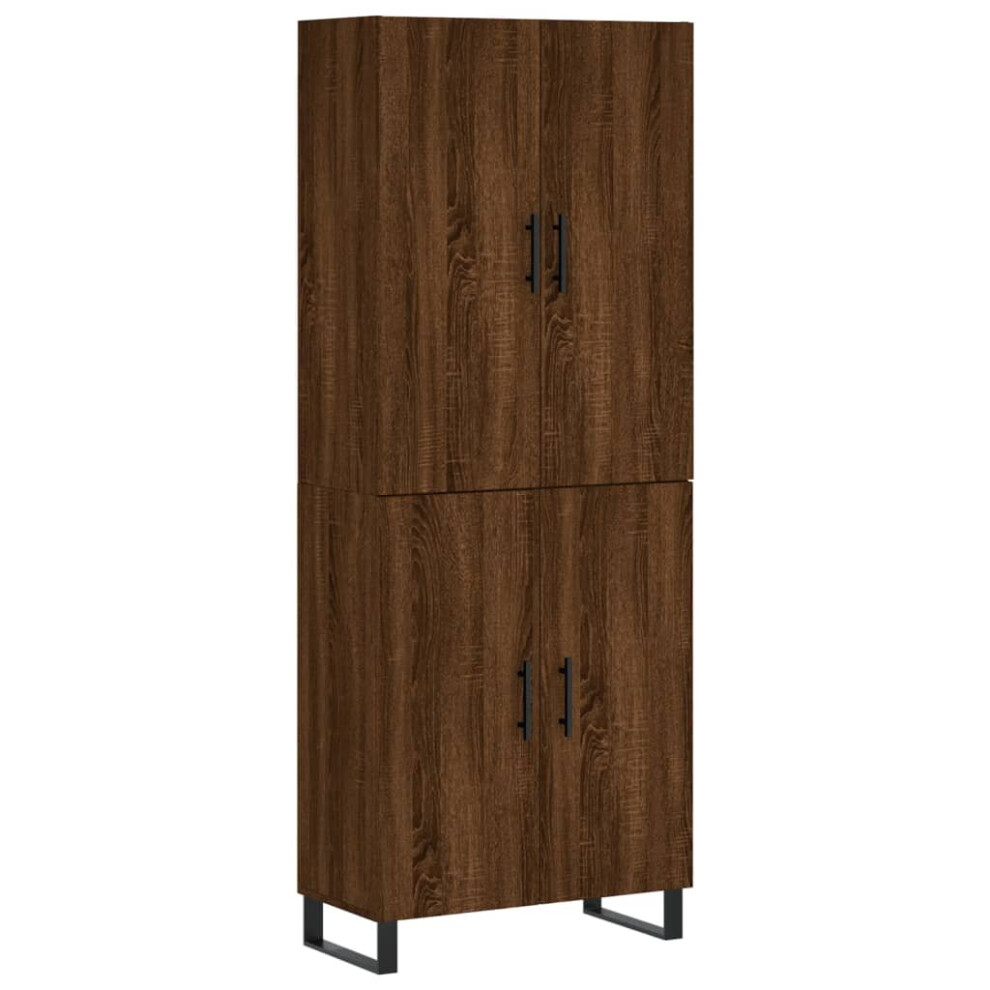 (brown oak, 2 doors) vidaXL Highboard Sideboard Storage Cabinet Side Cabinet White Engineered Wood