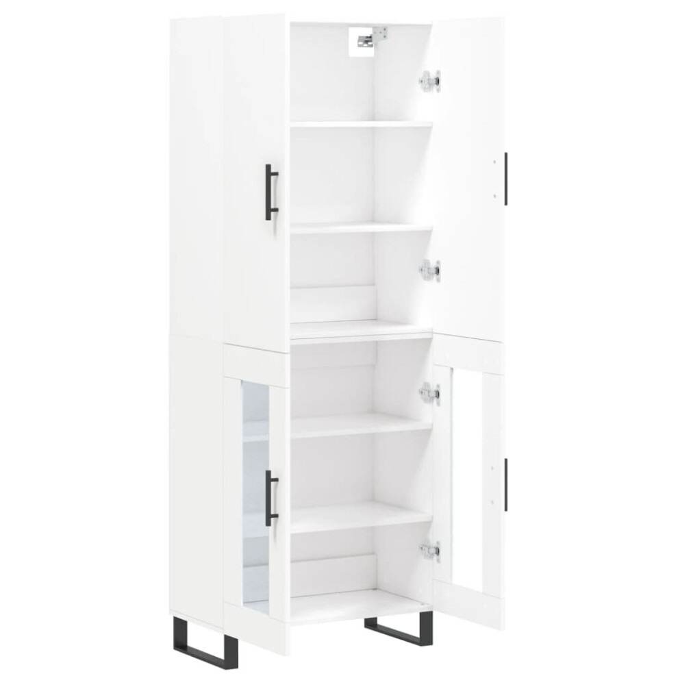 (white, 2 glass doors) vidaXL Highboard Sideboard Storage Cabinet Side Cabinet White Engineered Wood