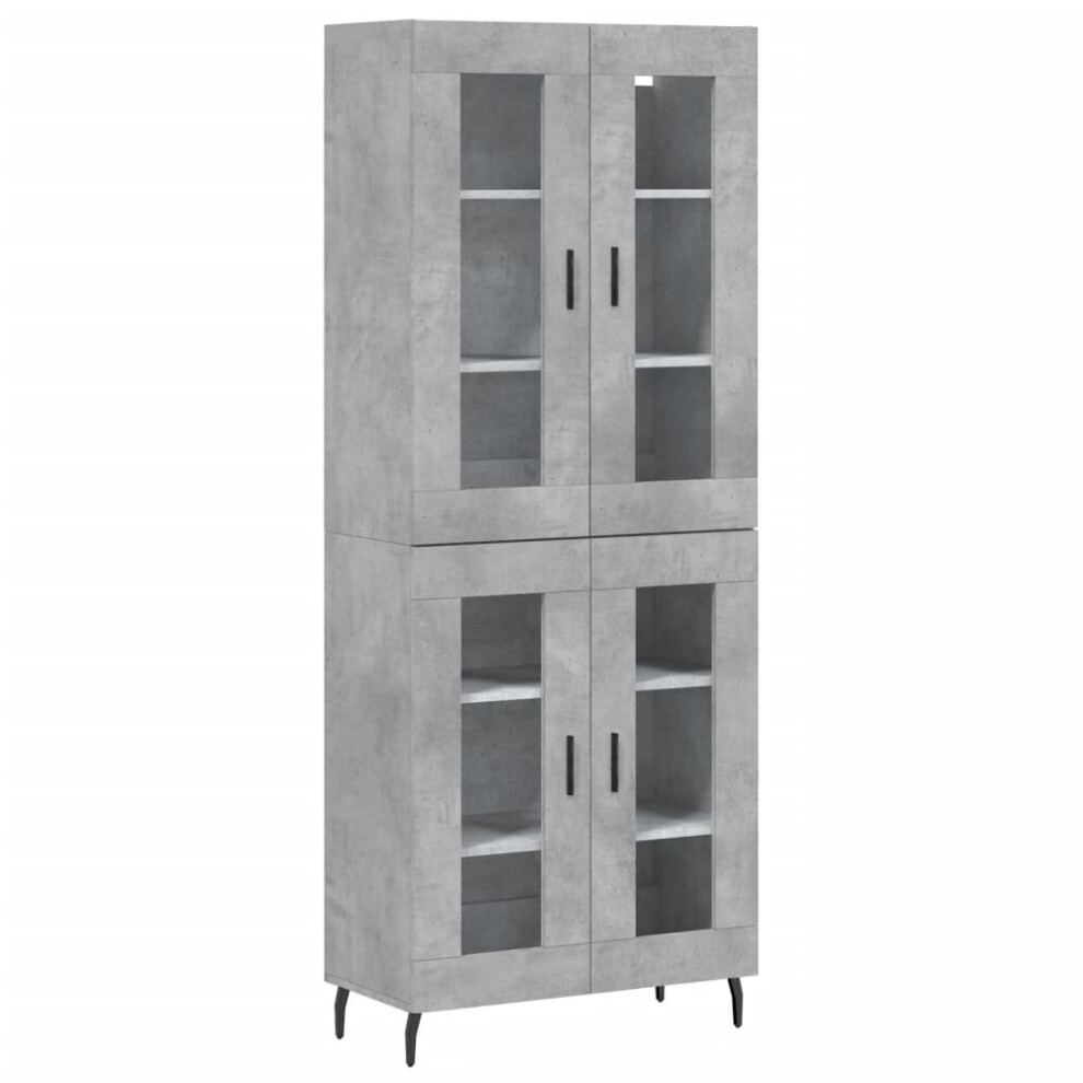 (concrete grey, 2 glass doors) vidaXL Highboard Sideboard Tall Storage Cabinet Side Cabinet Engineered Wood