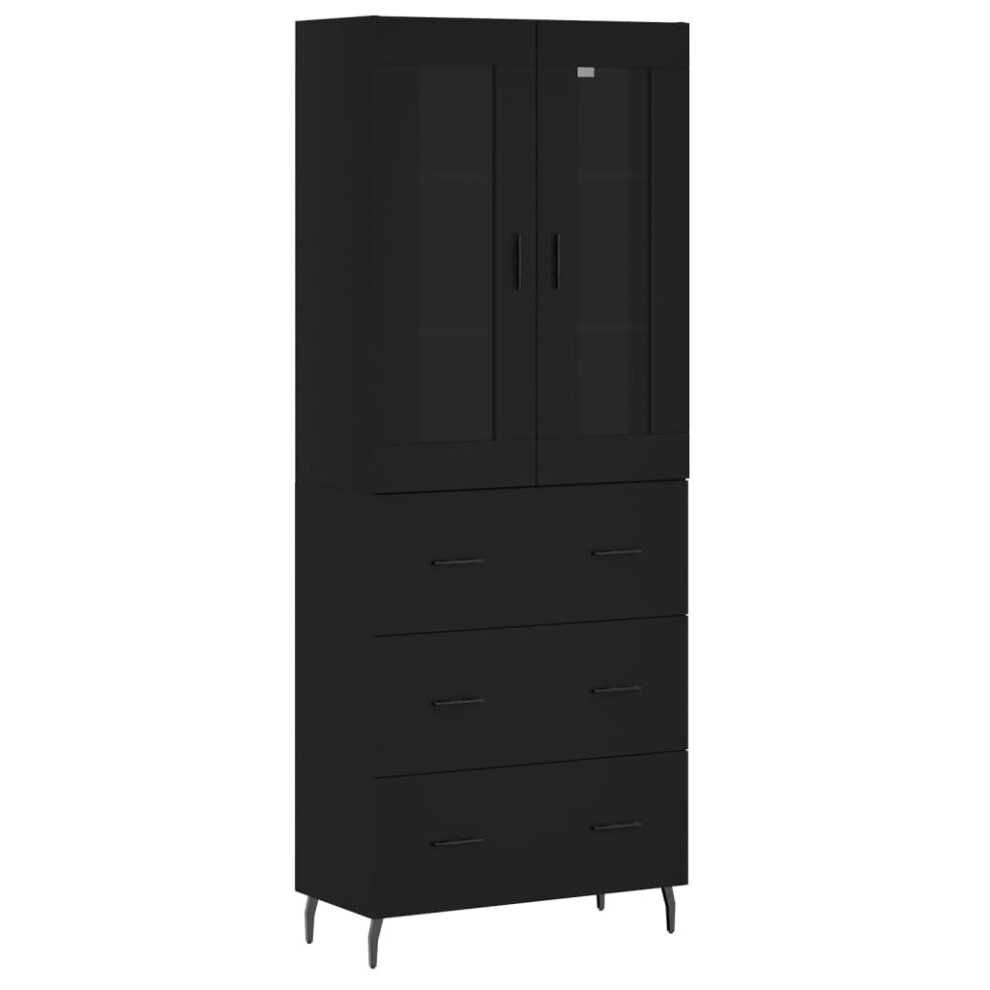 (black, 3 drawers) vidaXL Highboard Sideboard Tall Storage Cabinet Side Cabinet Engineered Wood