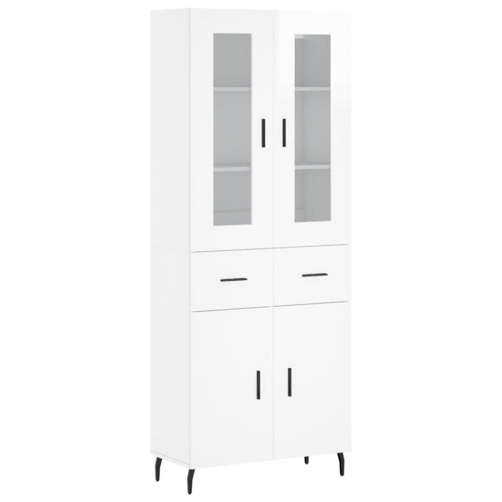 (high gloss white, 2 doors 2 drawers) vidaXL Highboard Sideboard Tall Storage Cabinet Side Cabinet Engineered Wood