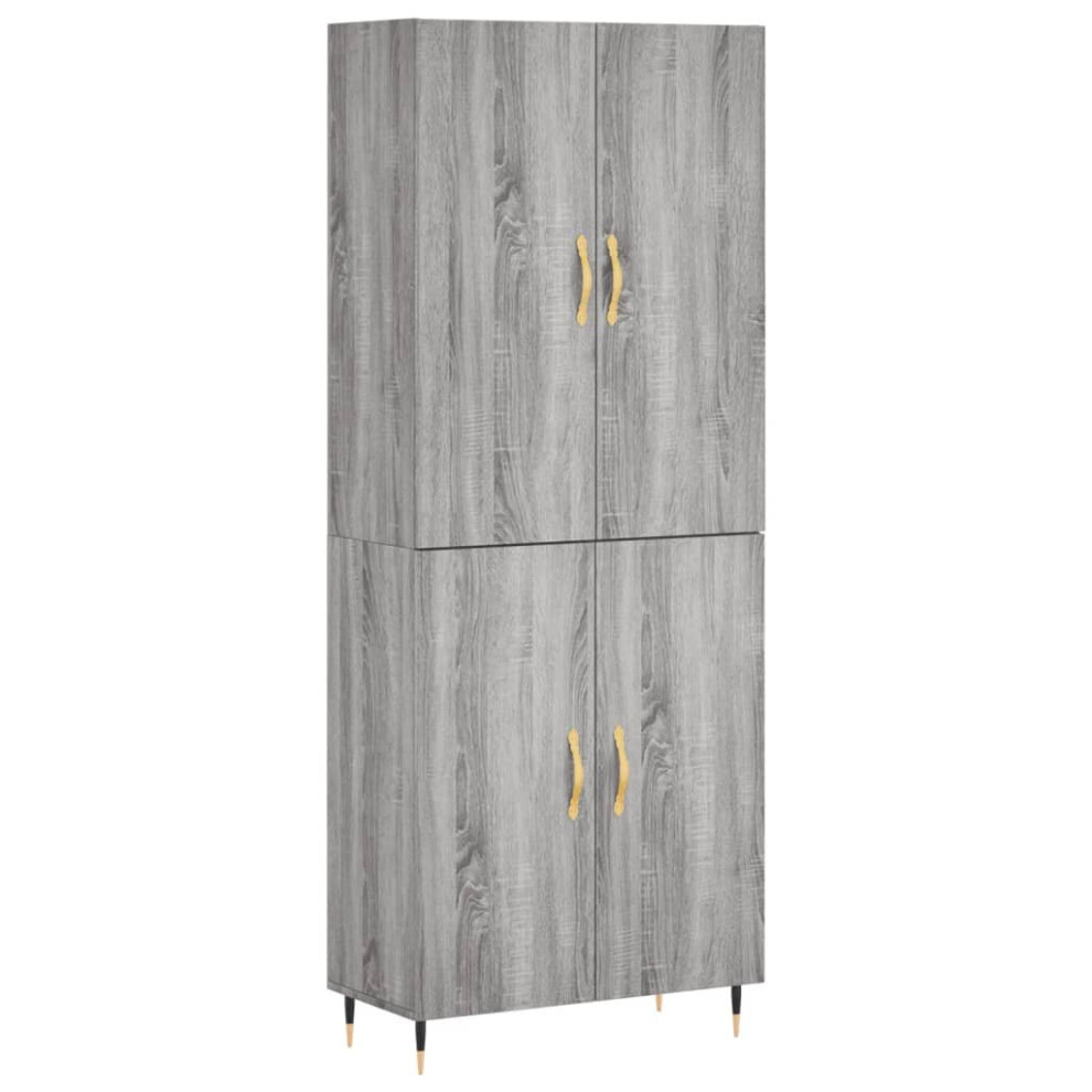 (grey sonoma, 2 doors) vidaXL Highboard Sideboard Storage Cabinet Side Cabinet White Engineered Wood