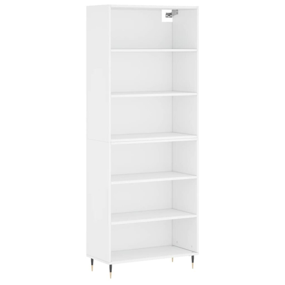 (white, 3 shelves) vidaXL Highboard Sideboard Storage Cabinet High Gloss White Engineered Wood