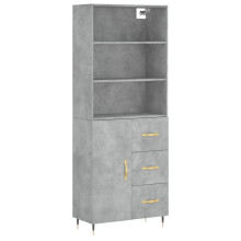 (concrete grey, 1 door 3 drawers) vidaXL Highboard Sideboard Storage Cabinet High Gloss White Engineered Wood