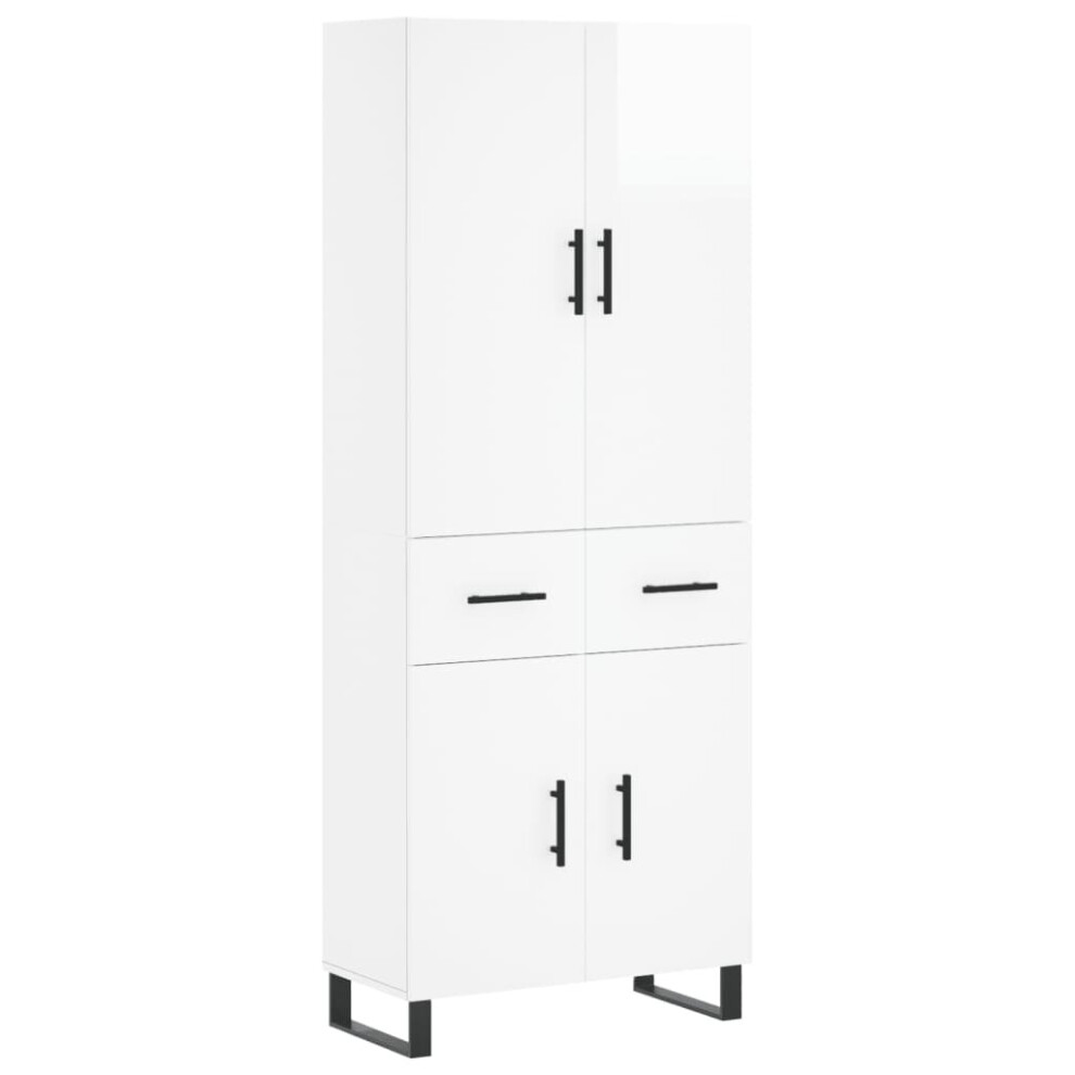 (high gloss white, 2 doors 2 drawers) vidaXL Highboard Sideboard Storage Cabinet Side Cabinet White Engineered Wood