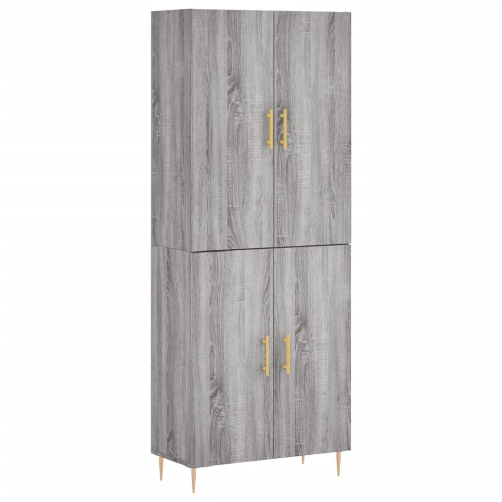 Vidaxl (Grey Sonoma, 2 Doors) Highboard Sideboard Storage Cabinet Side Cabinet White Engineered Wood