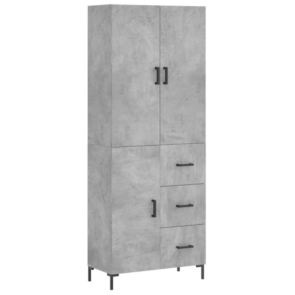 (concrete grey, 1 door 3 drawers) vidaXL Highboard Sideboard Storage Cabinet Side Cabinet White Engineered Wood