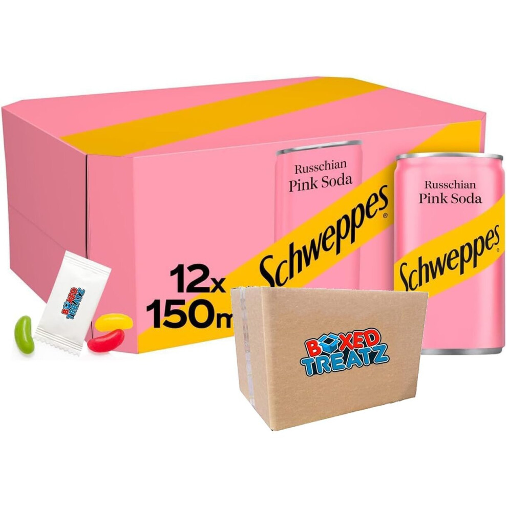 Schweppes Russchian Pink Soda Mixer Can 150ml X 12 Boxed Treatz