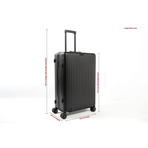 Aluminium Suitcase 29" Large Check In Premium Spinner Case - Black 2