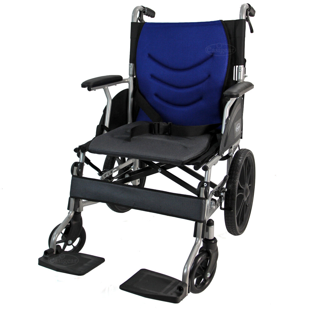 Aluminium Wheelchair Lightweight Folding Travel Aid Hand Brake Cushion