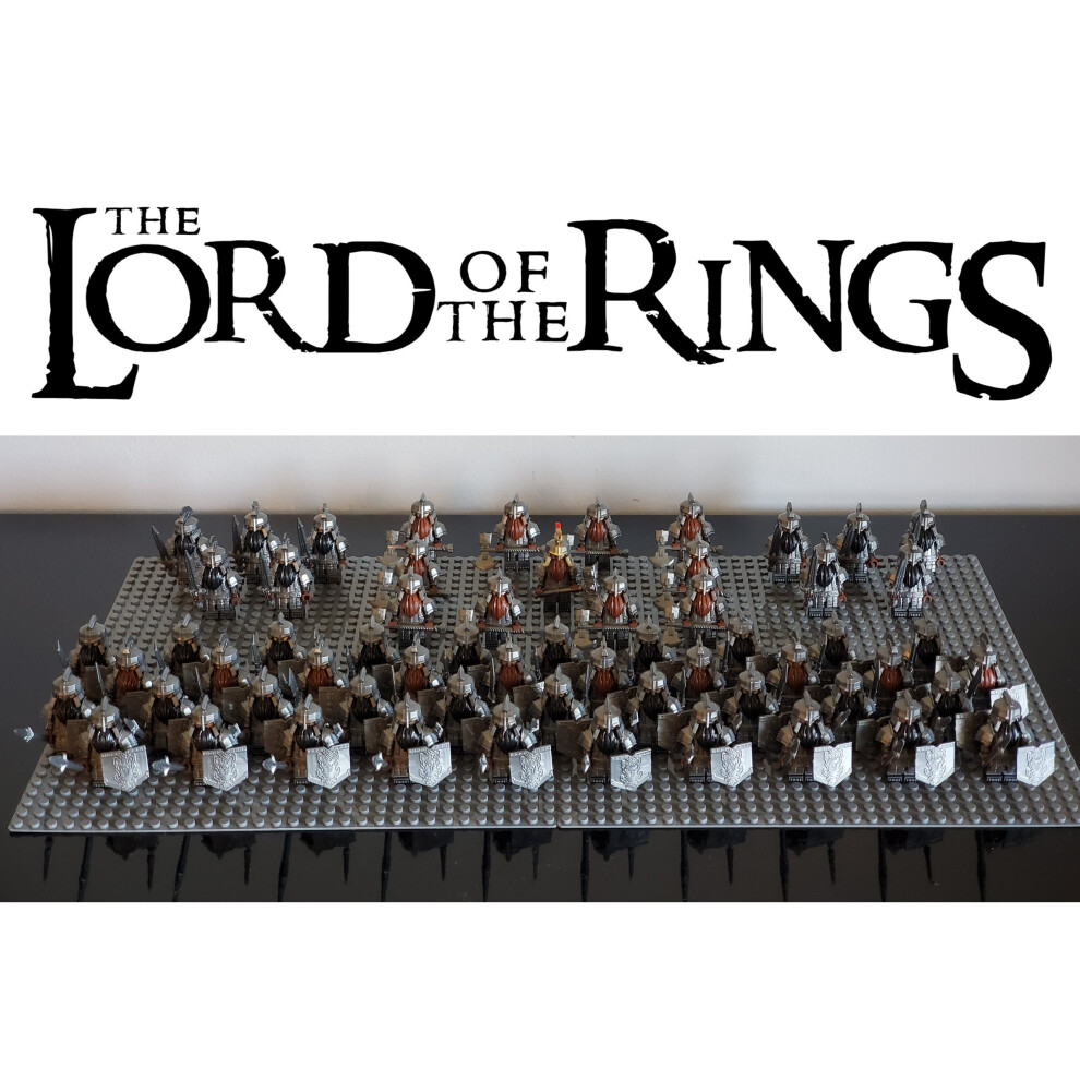 (Dwarf Heavy Battalion Infantry Army 61PCS) LOTR Dwarf Heavy Battalion Infantry Army Building Block Minifigures 61PCS/Set