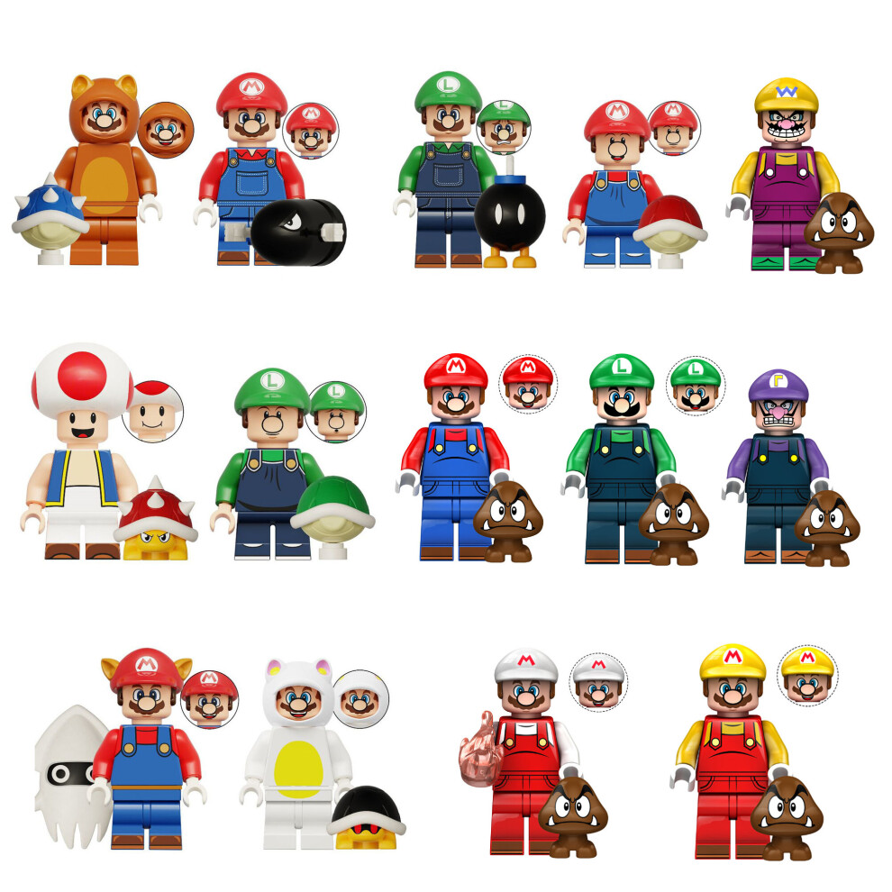 14PCS Super Mario Mini Figures Building Blocks Characters Fits Lego