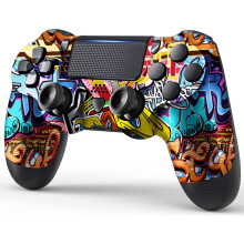 Playstation PS4 Controller Red Blue Graffiti Dual Gamepad compatible
