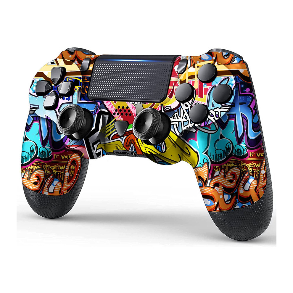 Playstation PS4 Controller Red Blue Graffiti Dual Gamepad compatible