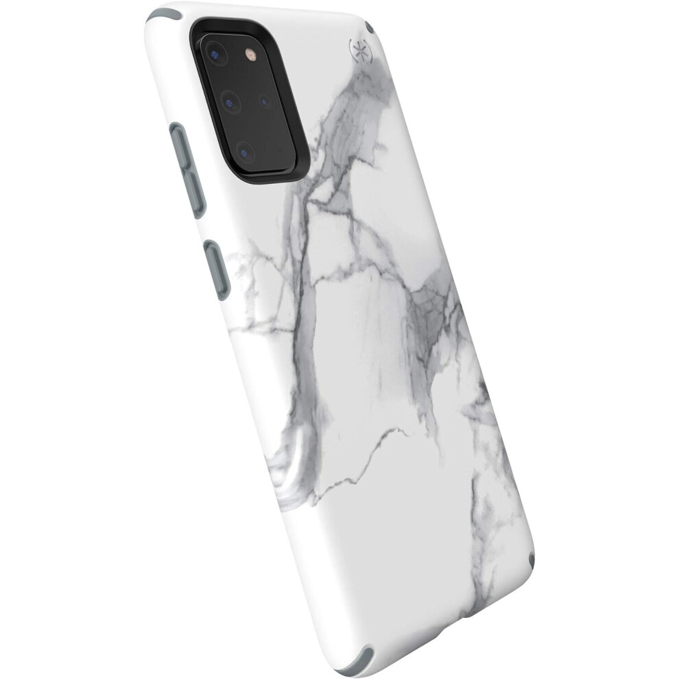 Speck Products Presidio Samsung Galaxy S20+ Case, Marble Matte/Grey