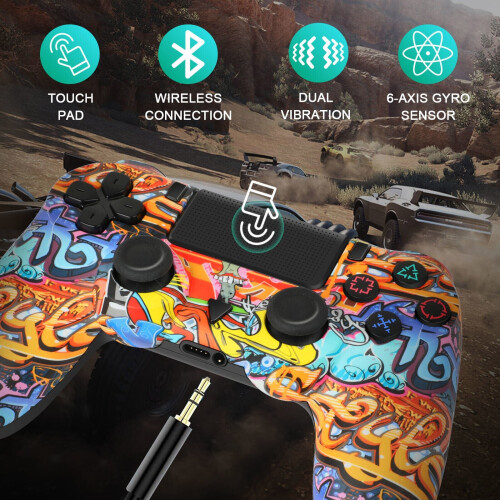 Playstation 4 Controller Bluetooth Wireless PS4 Graffiti Design 2