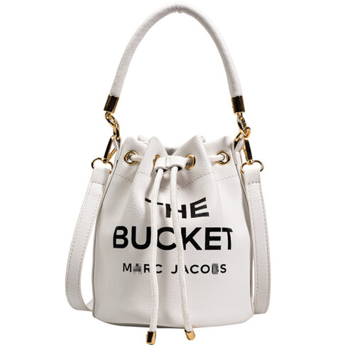 (2) Women Handbags PU Leather Drawstring Bucket Bag Purse Shoulder Tote Bags