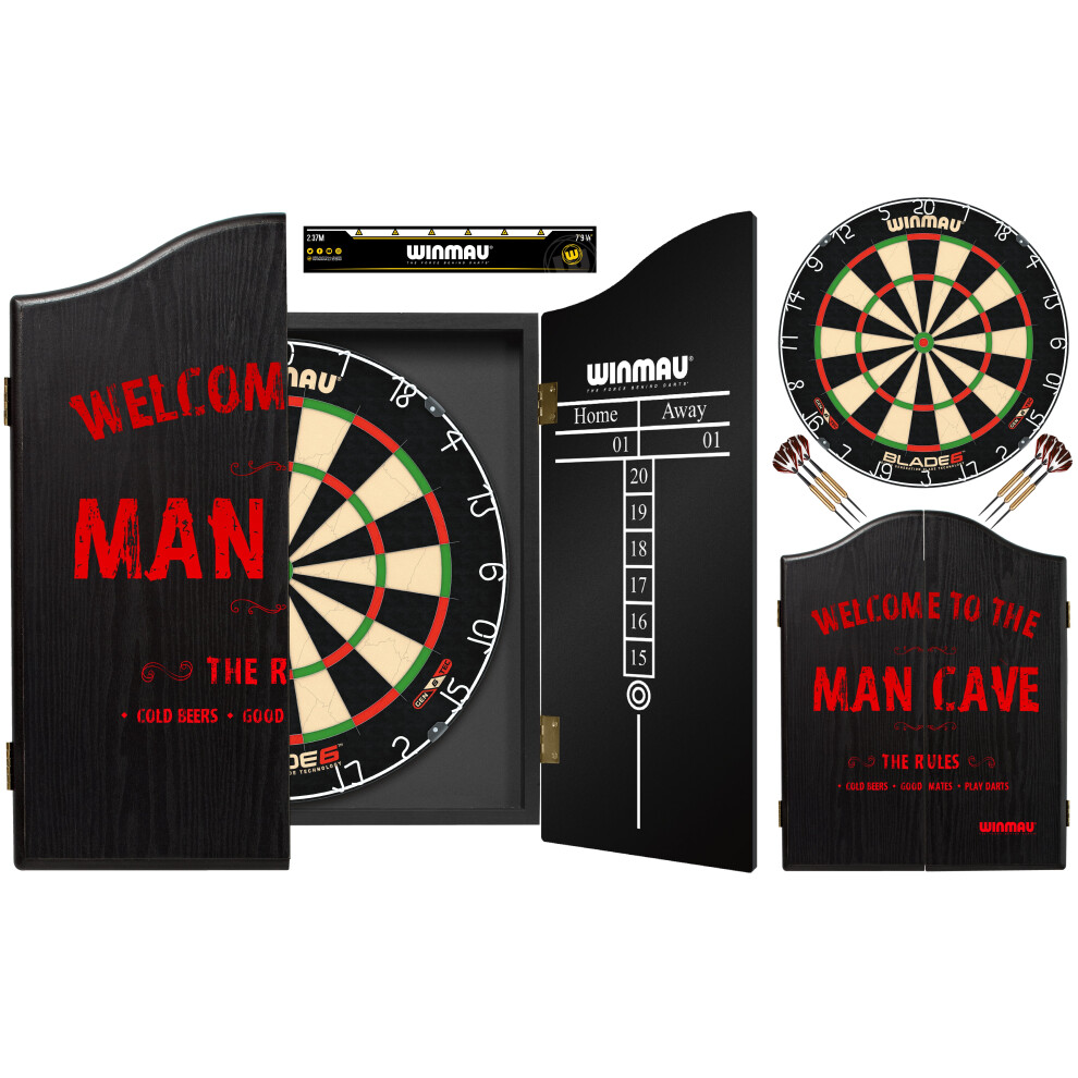 Man Cave Winmau Complete Dart Set with Blade 6 Professional Dartboard