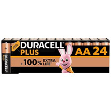 Duracell Plus AA Batteries (24 Pack) - Alkaline 1.5V - Up To 100% Extra Life - Reliability For Everyday Devices - 0% Plastic Packaging - LR6 MN1500