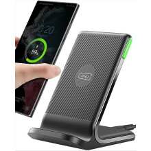 INIU Wireless Charger, 15W Fast Wireless Charging Stand with Sleep-friendly Adaptive Light & Dual Charging Modes