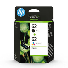 HP N9J71AE 62 Original Ink Cartridges, Black and Tri-color, Multipack, 2 Count (Pack of 1)