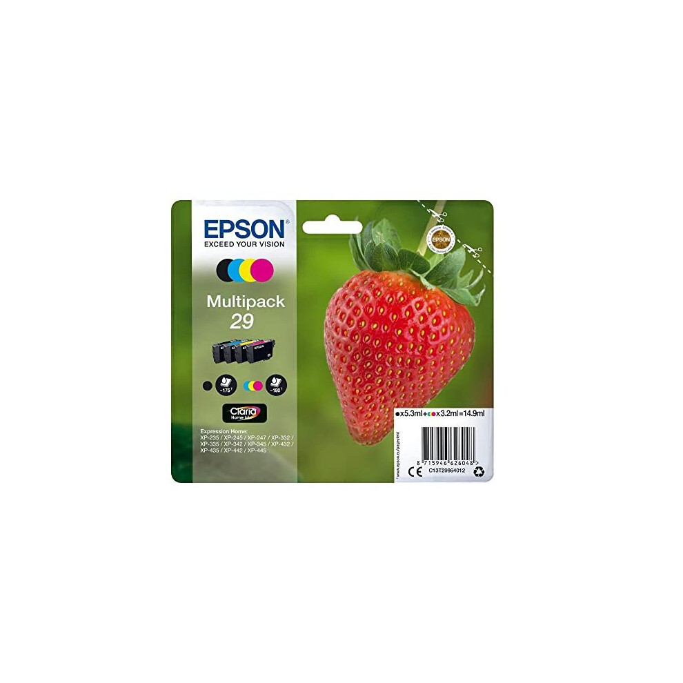 Epson 29 Strawberry Genuine Multipack, 4-colours Ink Cartridges, Claria Home Ink