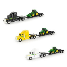 Tomy 9089348 John Deere 1-64 Plastic Semi with Trailer & Tractor Toy, Assorted Color - 3 Piece - Pack of 6