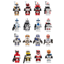 (Style C 16pcs) 16pcs Star Wars Clone Trooper Cody Rex Commander Fit Lego Minifigures