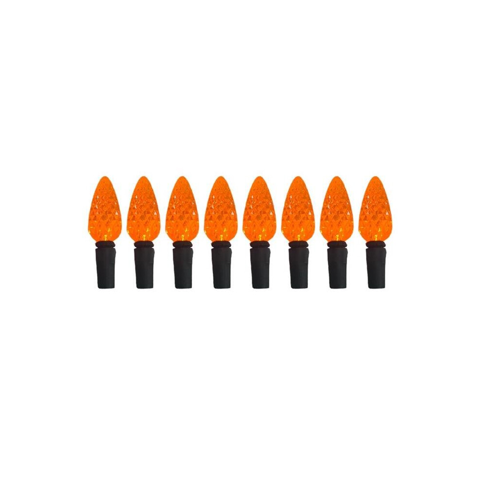 Celebrations 9086858 2 in. ED Halloween Lights, Orange - 100 Count