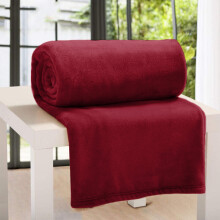 (Red/ Burgundy Blanket) Fleece Blankets Double Warm Soft Plush Mink Throws