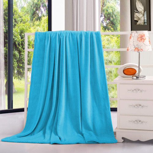 Imperial Rooms (Light Blue/ Sky Blue Blanket) Fleece Blankets Double Warm Soft Plush Mink Throws 2