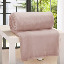 (Pink Blanket) Fleece Blankets Double Warm Soft Plush Mink Throws