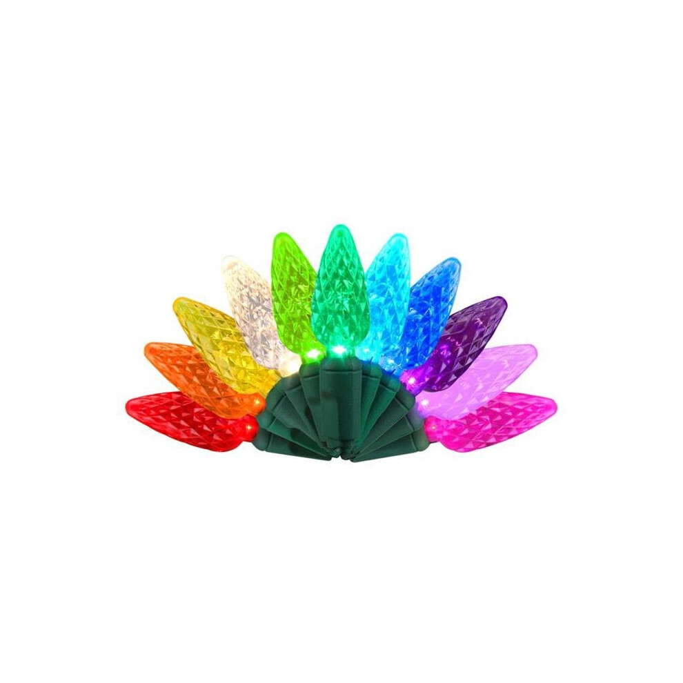Photos - Garden & Outdoor Decoration Celebrations 9086396 25 ft. Platinum LED C6 String Christmas Lights, Multi Color - 50 Count Silver 9086396 