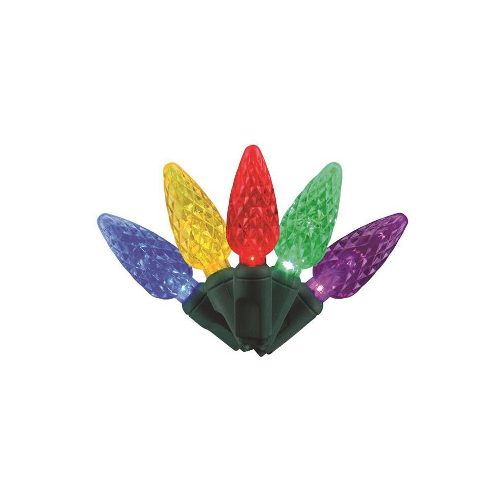 Celebrations 9086339 25 ft. Platinum LED C6 String Christmas Lights, Multi Color - 50 Count - Pack of 12
