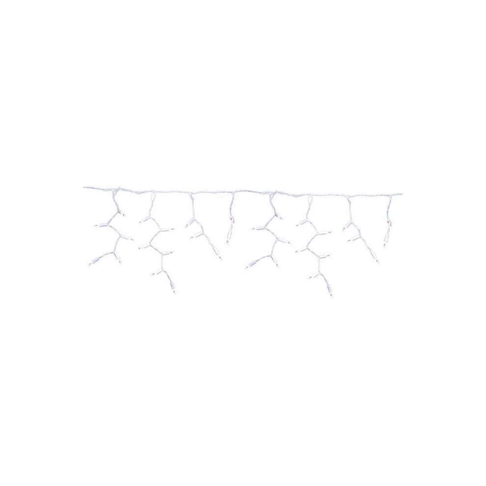 Celebrations 9086483 9.5 ft. Platinum LED T5 Icicle Christmas Lights, Pure White - 100 Count