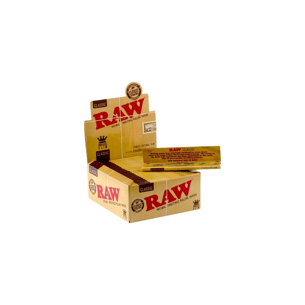 50 Raw Classic King Size Slim Rolling Papers