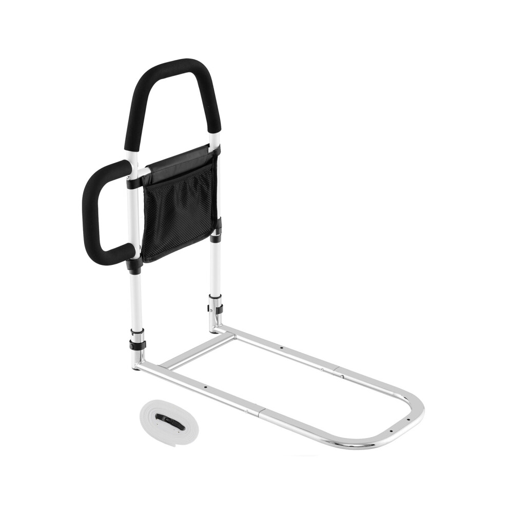 Safety Bed Rail for Elderly Adults with Dual Handrails Pocket & Straps