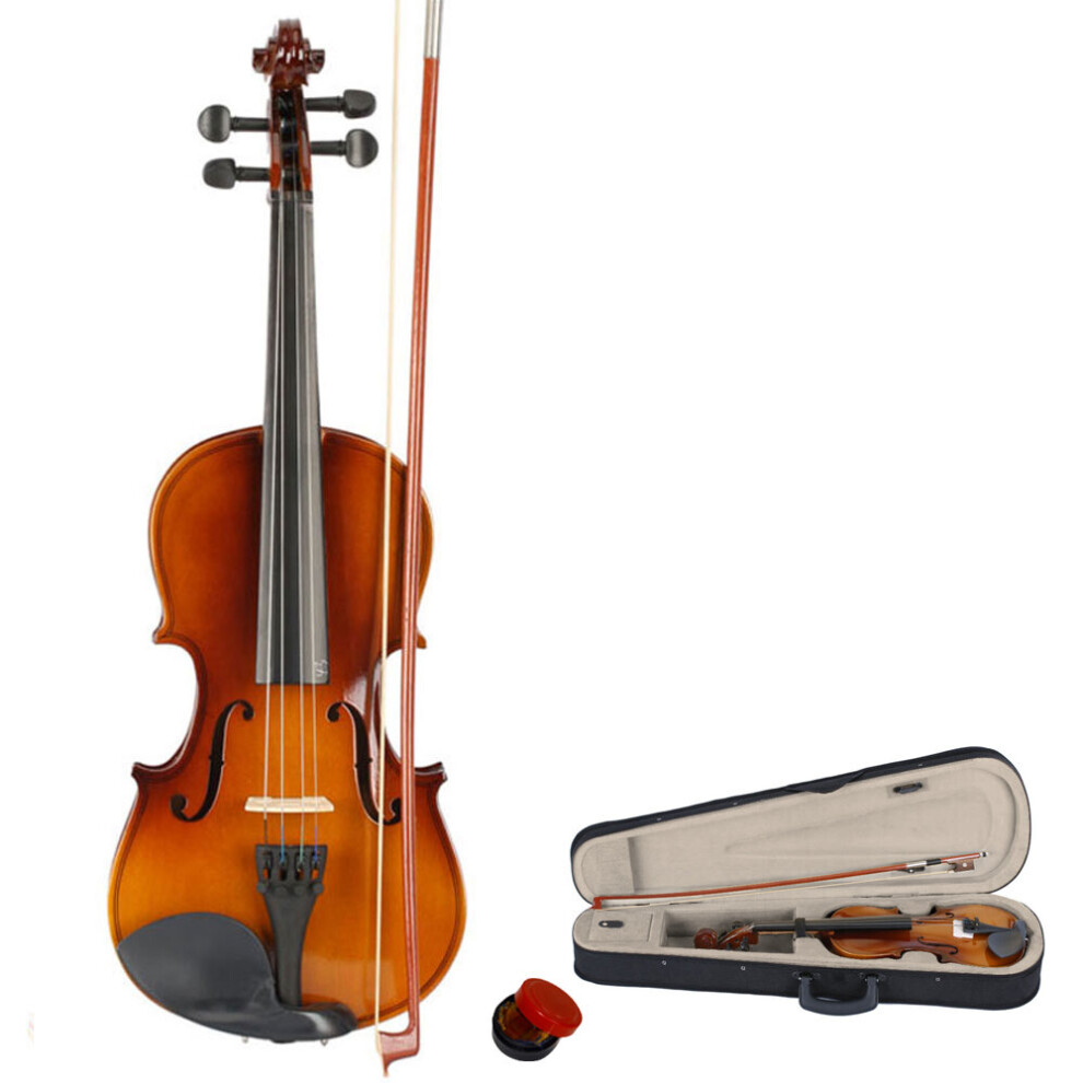 Size 3/4 Natural Color Acoustic Violin Set with Case+Bow+Rosin For Students