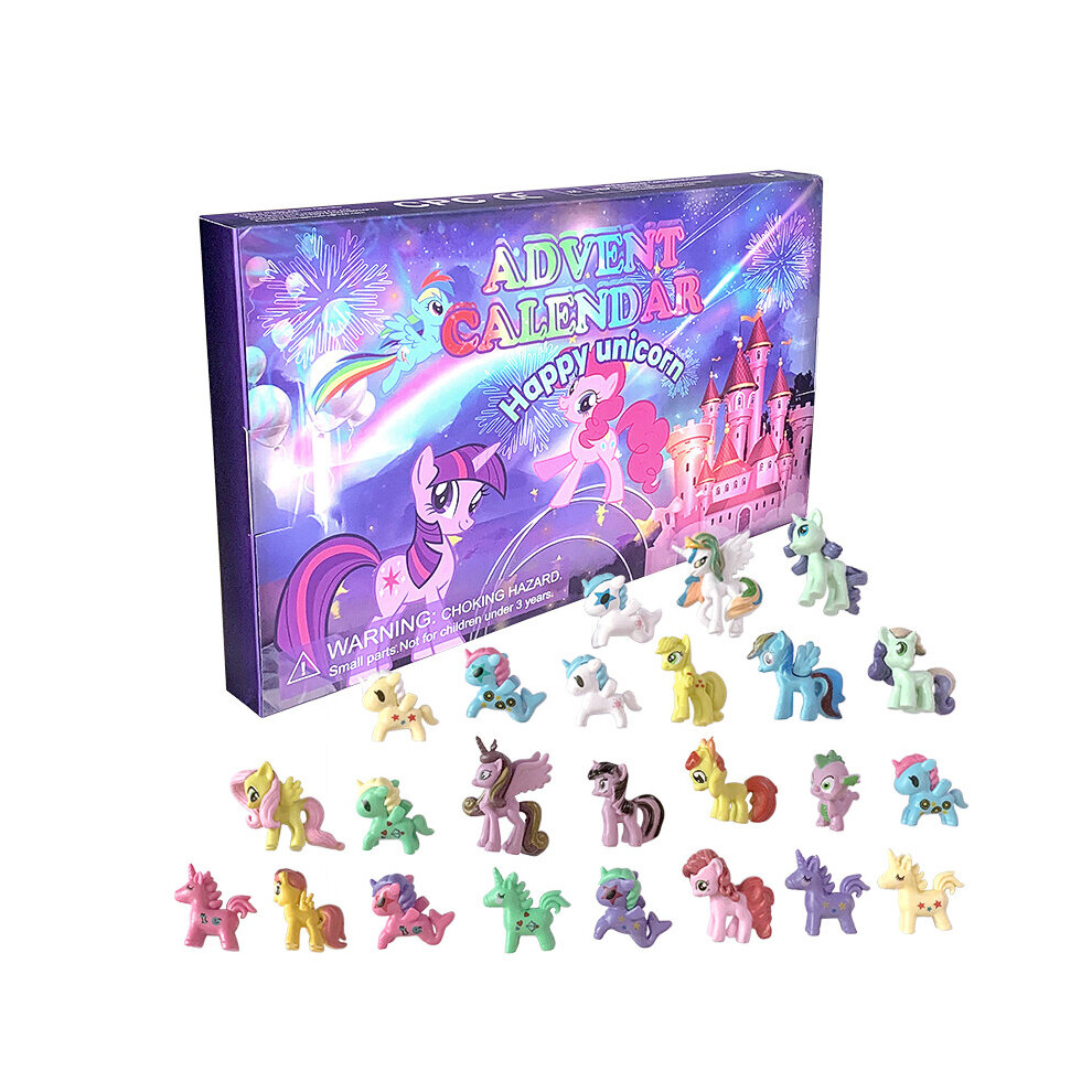 Advent Calendar Unicorn My Little Pony 24 Piece Model Dolls Children's Christmas Gifts Toys