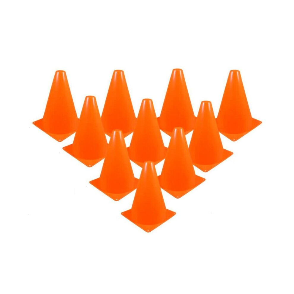 10 Pcs Traffic Cones - 7 Inch of Multipurpose Construction Theme Party Sports Activity Cones for Football Training