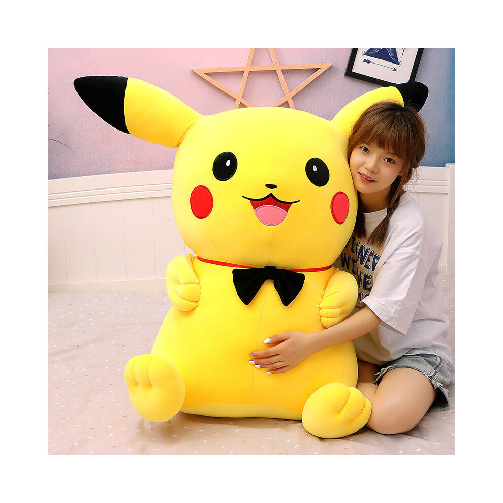 (Bowtie style, 40cm) 80cm Anime POKEMON Pikachu Large Stuffed Dolls Soft Plush Animal Toy Christmas Gift