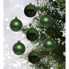 24 Mini Baubles Real Glass Christmas Tree Baubles Pine Green 2.5cm