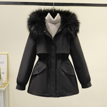 (black, M) Winter new pie over women short loose down cotton jacket padded thickened cotton coat jacket