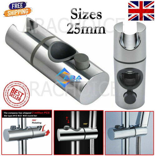 25mm Adjustable Bathroom Shower Riser Head Holder Bar Slider Bracket on