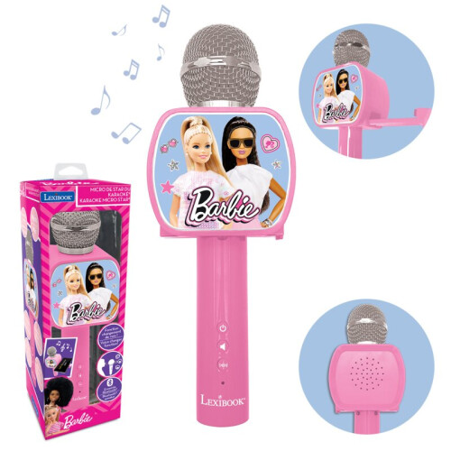 Lexibook Barbie Wireless Karaoke Microphone with Bluetooth - MIC240BB 1