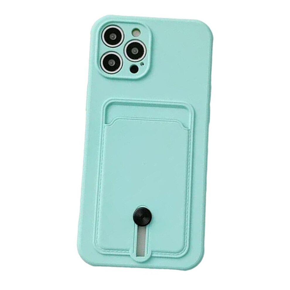 Silicone Card Holder Protection Case Compatible With Iphone 15 Pro Max In Green 9145584623236
