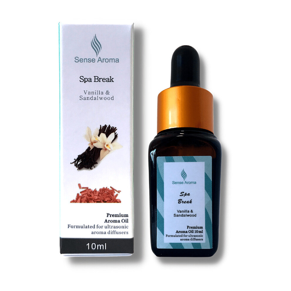 Sense Aroma Premium Scented Fragrance Oil Spa Break 10Ml Vanilla & Sandalwood For Diffuser
