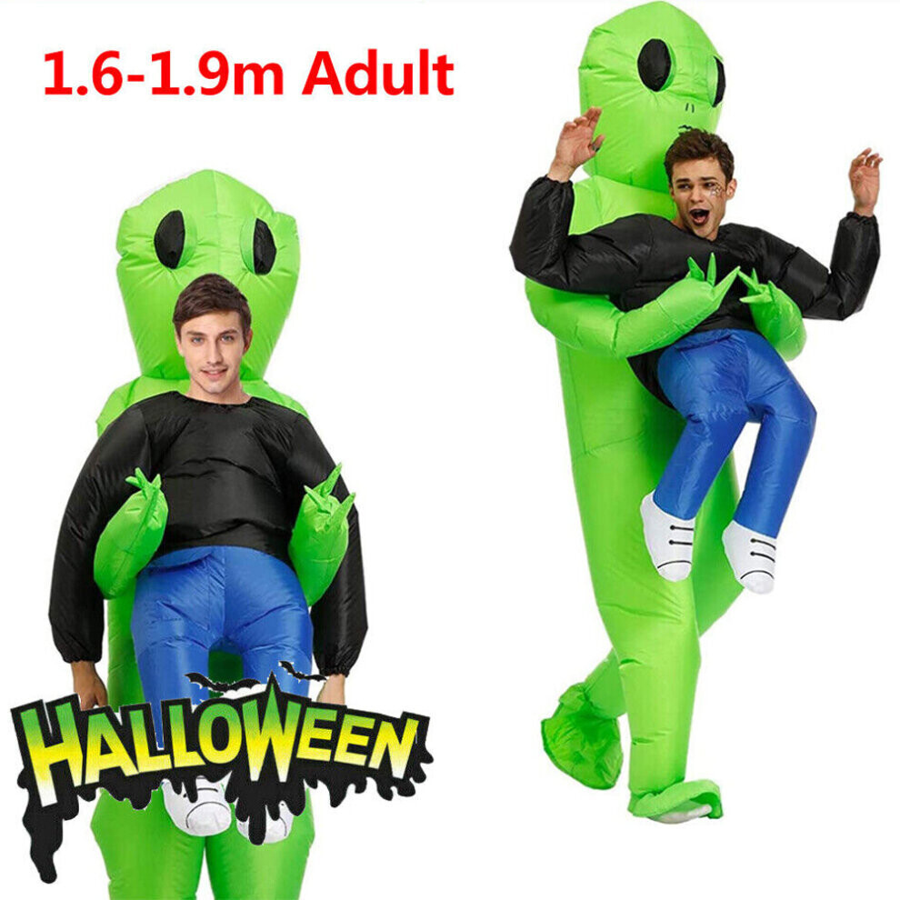 Adult Halloween Inflatable Costume Blow Up Suits Alien Carrying Human