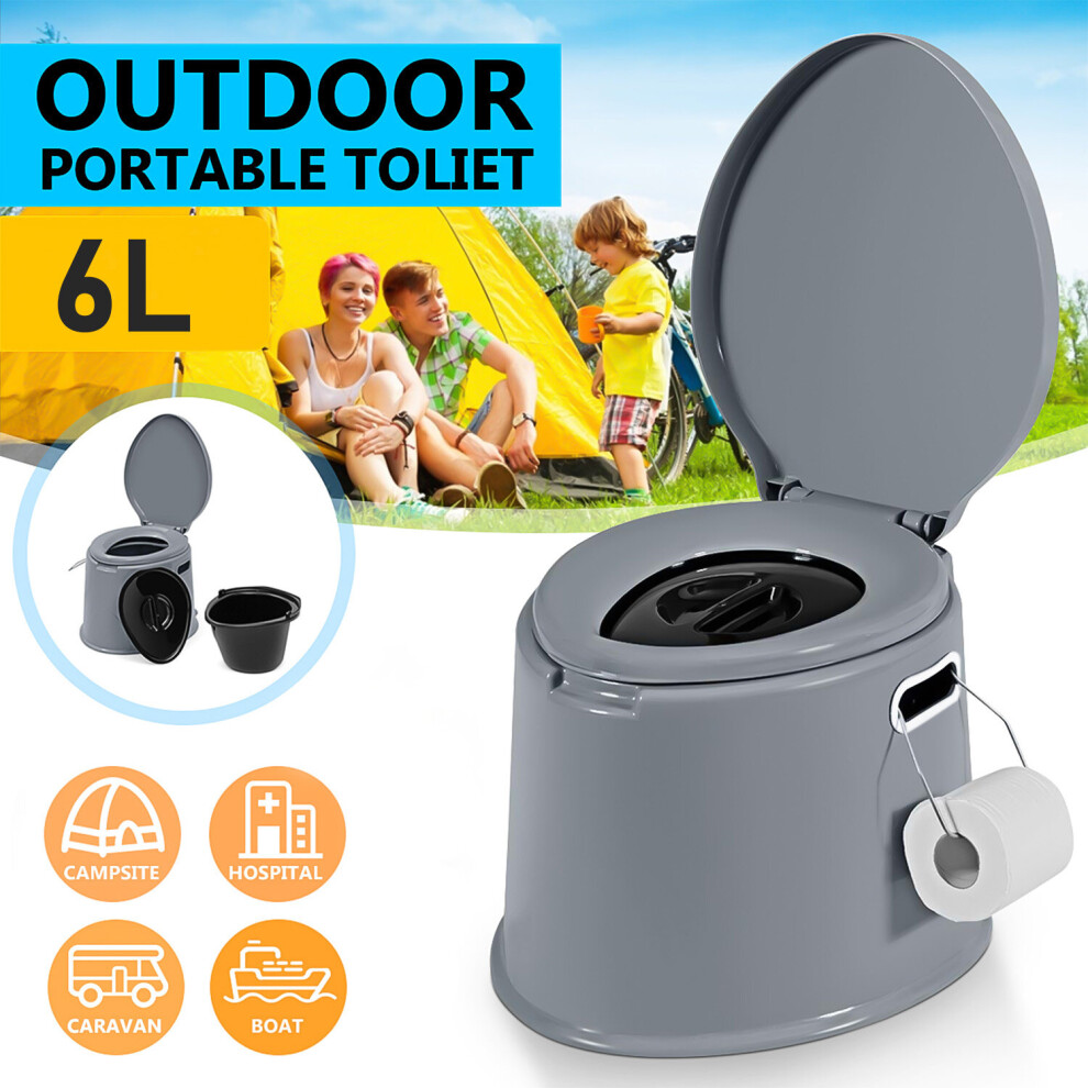 6L PORTABLE CAMPING TOILET COMPACT POTTY LOO CARAVAN PICNIC FISHING FESTIVALS